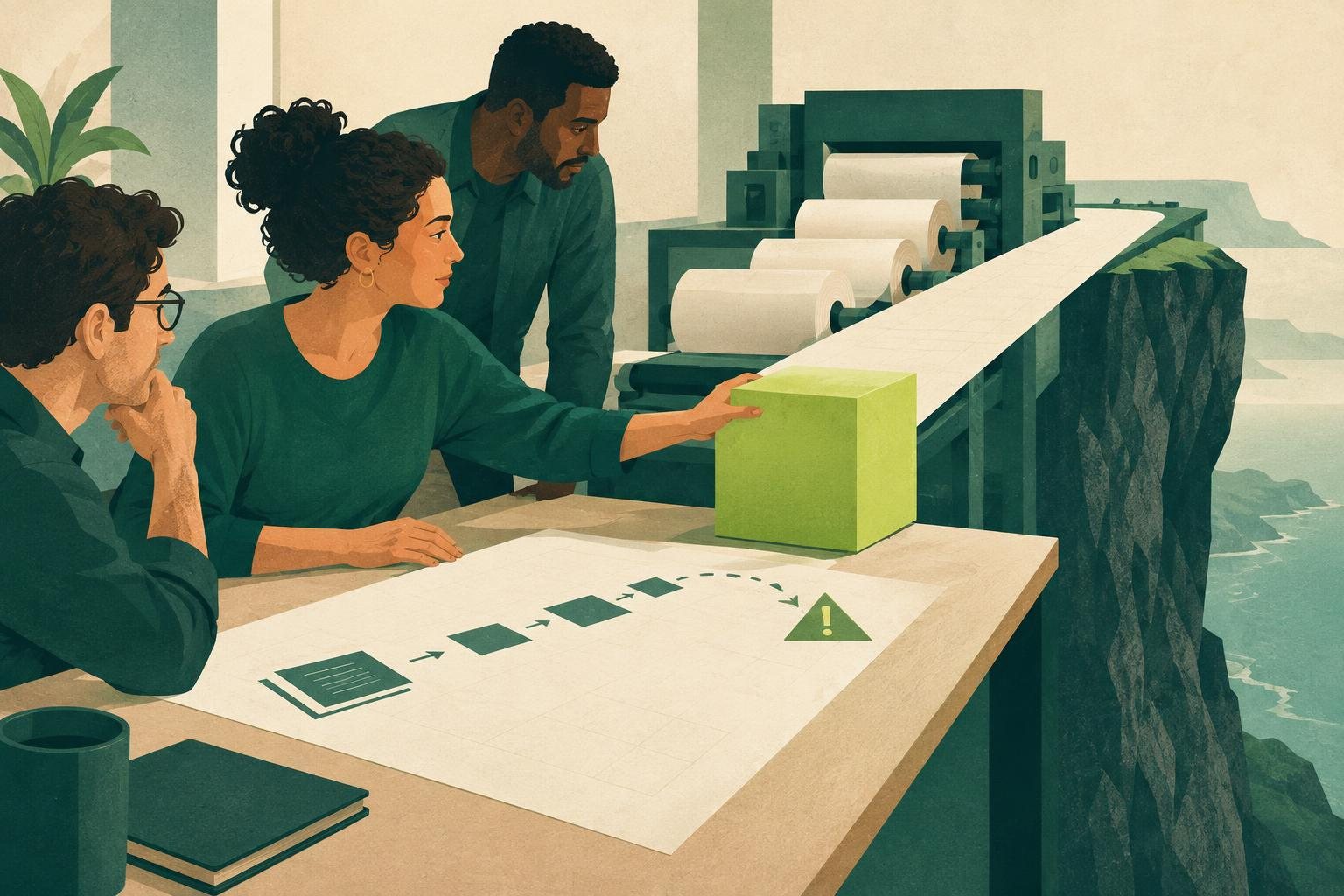 Una lavoratrice rende visibile un ostacolo su un piano di lavoro prima che il progetto vada fuori strada.